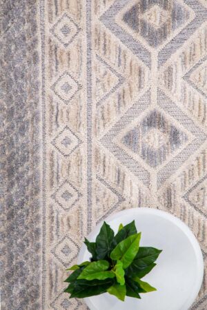 Μοντέρνο Xαλί La Casa 712B White-L. Grey 67X300 Royal Carpet - Image 3