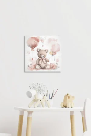Bear With Flowers ξύλινο κάδρο (21231) - Image 1