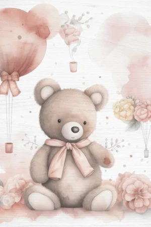 Bear With Flowers ξύλινο κάδρο (21231) - Image 2