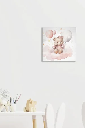 Bear With Baloons ξύλινο κάδρο (21232) - Image 1