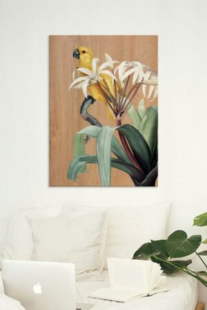 Yellow Parrots πίνακας διακόσμησης ξύλου L (21657) - Image 3