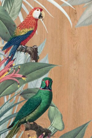 Red & Green Parrots πίνακας διακόσμησης L (21658) - Image 2