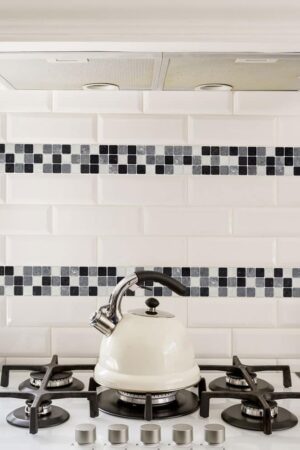 Tile Black & White πλακάκια διακόσμησης τοίχων κουζίνας & μπάνιου (31313)