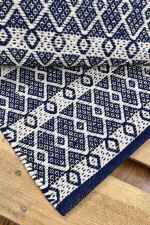 Βαμβακερό Χαλί Santorini Blue 70X200 Koulis Carpets - Image 2