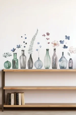 Flowers in Bottles αυτοκόλλητα τοίχου (44241)