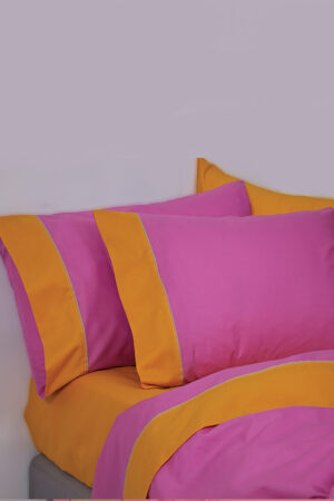 Σετ Κουβερλι Υπέρδιπλο 240x250 COLOUR BLOCKING ORCHID/GOLD - Image 1