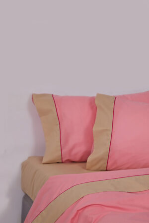 Σετ Πάπλωμα Υπέρδιπλο 240x250 COLOUR BLOCKING PINK/CAMEL - Image 1