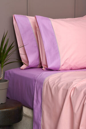 Σετ Υπέρδιπλα Σεντόνια Με Φάσα 240x260 COLOUR RAINBOW ROSE/VIOLET - Image 1