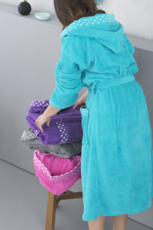 Μπουρνούζι Bath Collection DOTS TURQUOISE - Image 1