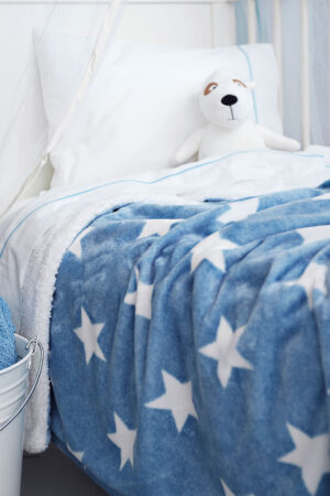 Κουβέρτα Κούνιας Flannel Fleece 110x140 STARS CIEL - Image 1