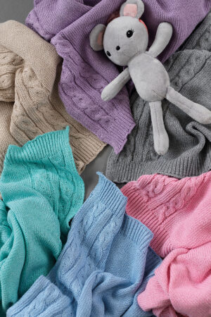 Κουβέρτα Πλεκτή Knitted Collection TAIL PINK - Image 1