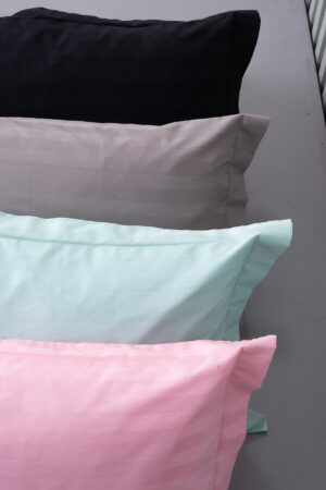 Ζευγος Μαξιλαροθηκες Oxford 50x75 SATIN STRIPES SILVER - Image 1