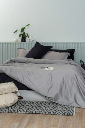 Σετ Υπέρδιπλα Σεντόνια 245x270 LUXE SATEEN BLACK - Image 1