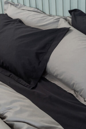 Ζεύγος Μαξιλαροθήκες Oxford 50x75 LUXE SATEEN BLACK - Image 2