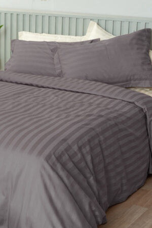 Σετ Υπέρδιπλα Σεντόνια 240x270 SATIN STRIPES HS SILVER - Image 1