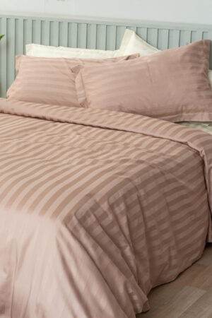 Ζευγος Μαξιλαροθηκες Oxford 50x75 SATIN STRIPES HS BEIGE - Image 1