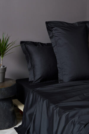 Ζευγος Μαξιλαροθηκες Oxford 50x75 LUXE SATEEN HS BLACK - Image 1
