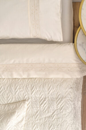 Σετ Κουβερλί & Σεντόνια Wedding Collection 240x260 WEL016 IVORY - Image 2