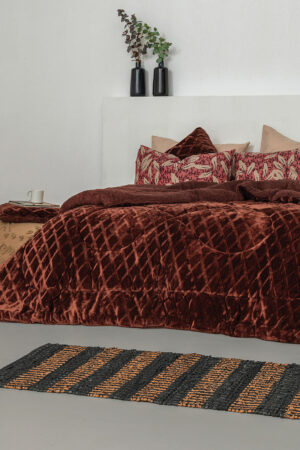 Κουβερτοπάπλωμα Μονό 160x240 NADINE/2 BORDEAUX - Image 1
