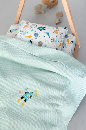 Κουβέρτα Πικέ Κούνιας Baby Blankets 100x150 CANDY AQUA - Image 1
