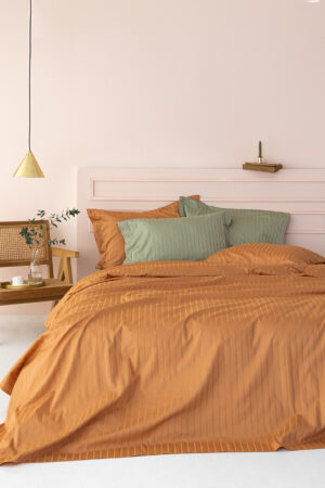 Σετ Υπέρδιπλα Σεντόνια 240x270 Sateen Riga CARAMEL - Image 1
