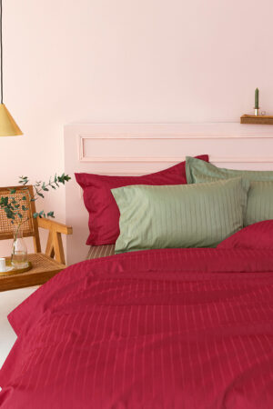 Ζεύγος Μαξιλαροθήκες Oxford 52x75 Sateen Riga BORDEAUX - Image 2