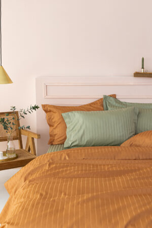Ζεύγος Μαξιλαροθήκες Oxford 52x75 Sateen Riga CARAMEL - Image 2