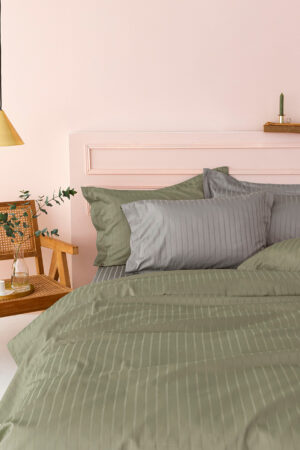 Ζεύγος Μαξιλαροθήκες Oxford 52x75 Sateen Riga KHAKI - Image 2