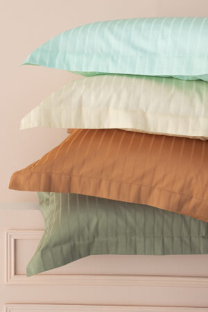 Ζεύγος Μαξιλαροθήκες Oxford 52x75 Sateen Riga KHAKI - Image 1