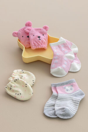 Σετ Καλτσάκια - γαντάκια New Baby NB0144 GIRL - Image 1