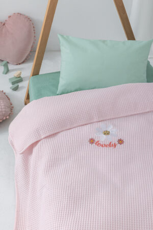 Κουβέρτα Πικέ Κούνιας Baby Blankets 100x150 CANDY/2 PINK - Image 1