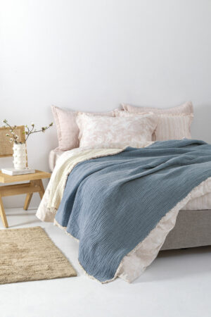 Κουβέρτα muslin 250x240 MOUS BLUE - Image 1