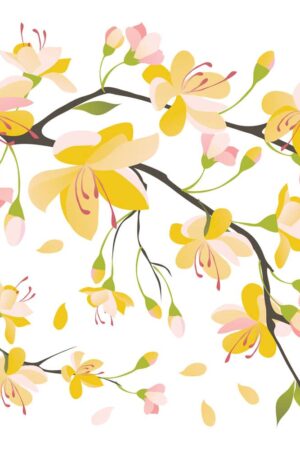 Yellow Branch αυτοκόλλητα τοίχου βινυλίου (54107) - Image 3