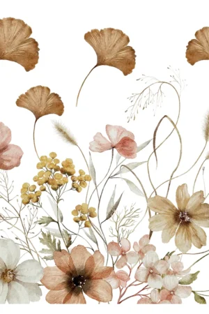 Beige Field Flowers αυτοκόλλητα τοίχου (54123) - Image 3