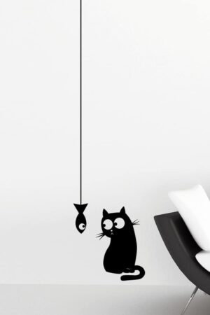 Cat & Fish αυτοκόλλητα τοίχου βινυλίου S (59159)