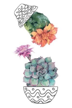 Cactus Vases αυτοκόλλητα τοίχου βινυλίου (59181) - Image 3