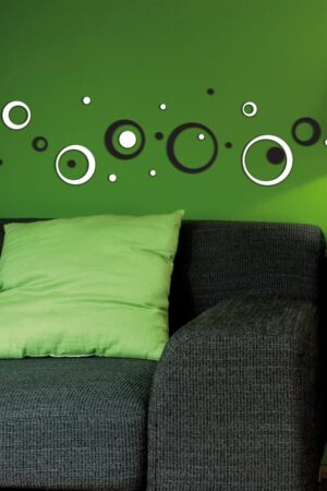 Black & White Circles αφρώδη αυτοκόλλητα τοίχου S (59508)