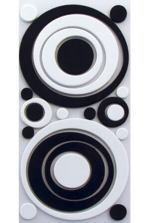 Black & White Circles αφρώδη αυτοκόλλητα τοίχου S (59508) - Image 3