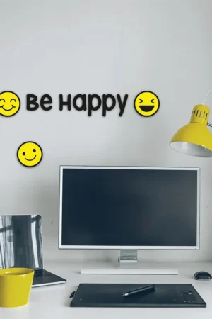 Be Happy αυτοκόλλητα τοίχου βινυλίου S (59518)