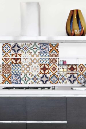 Red Tiles μπορντούρα προστασίας τοίχων κουζίνας (67114) - Image 2