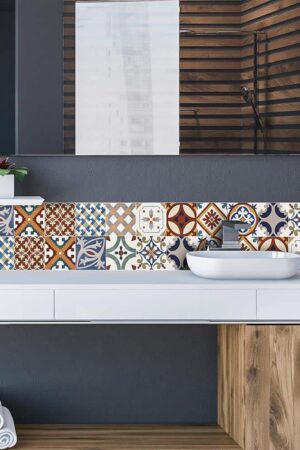 Red Tiles μπορντούρα προστασίας τοίχων κουζίνας (67114) - Image 3