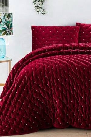 Πάπλωμα Υπέρδιπλο Luxury Velvet Burgundy Liolios Home