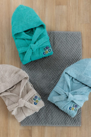 Μπουρνούζι με Κουκούλα Kids Bath COOL GREEN 8-10