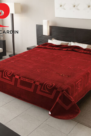 Κουβέρτα Βελουτέ Υπέρδιπλη Nancy 657 Granate 16 Pierre Cardin - Image 1