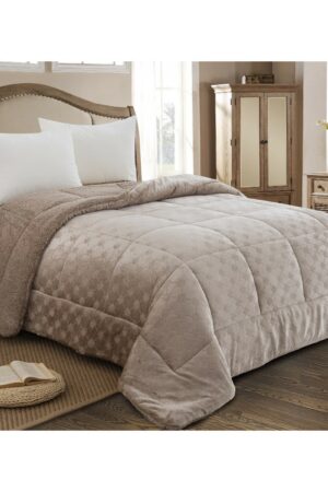ΚΟΥΒΕΡΤΟΠΑΠΛΩΜΑ ΥΠΕΡΔΙΠΛΟ 220X240  ADAM HOME (825) TAUPE - Image 1