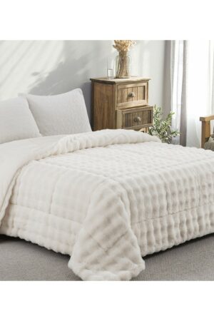 Κουβερτοπάπλωμα Μονό Flannel 910 White Adam Home - Image 1