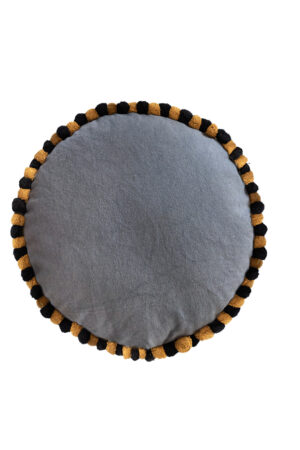 Μαξιλαρα Δαπεδου Με Φουντες Home Décor Ø60Cm SPREE STEEL - Image 1