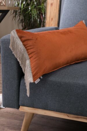 Μαξιλαροθήκη Velvet 05 Με Κρόσι (30x60cm) - 30x60cm - Image 1