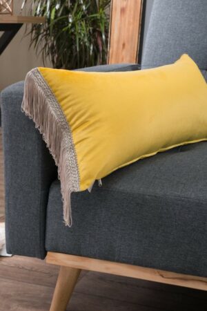 Μαξιλαροθήκη Velvet 14 Με Κρόσι (30x60cm) - 30x60cm με γέμιση - Image 1