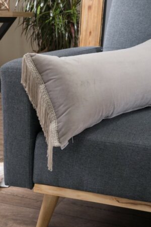 Μαξιλαροθήκη Velvet 07 Με Κρόσι (30x60cm) - 30x60cm με γέμιση - Image 1